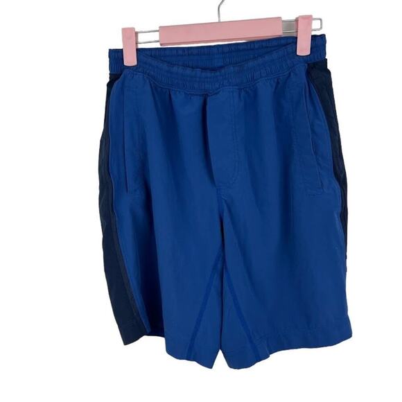 Lululemon Pace Breaker Shorts Blue Navy Lined Zip Pocket Drawstring Two Tone M